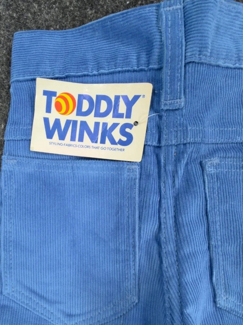 Toddy Winks Corduroy Pants Girls 4 Blue Cotton Blend Slim Vintage Deadstock NWT